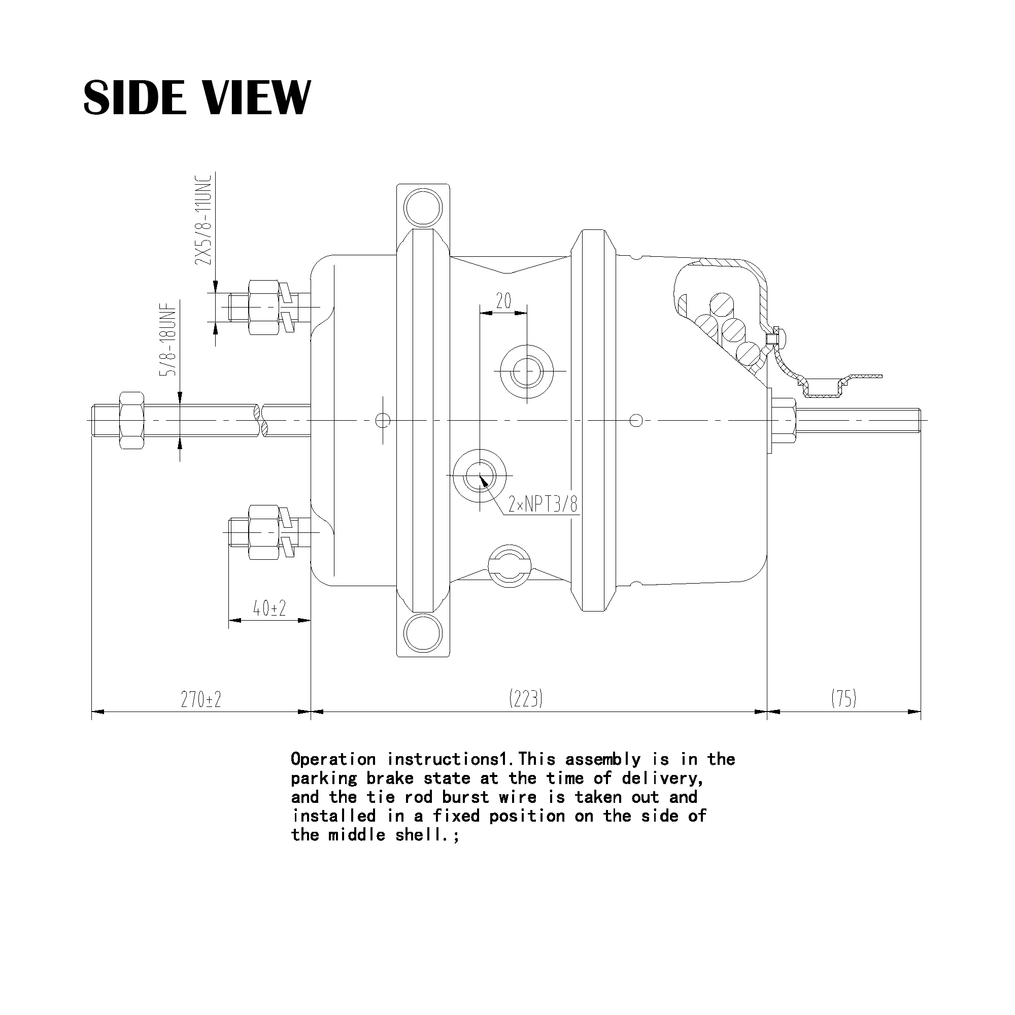 Fortpro 2424 Brake Chamber, 2.5 in Standard Stroke, Sealed | F224756 - Image 5