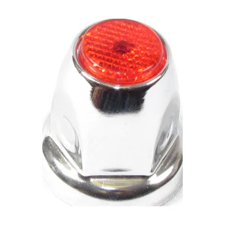 Fortpro 33mm x 2 1/8" Chrome Push-On Nuts Covers with Colored Top Reflector - 10 Pack - Image 7