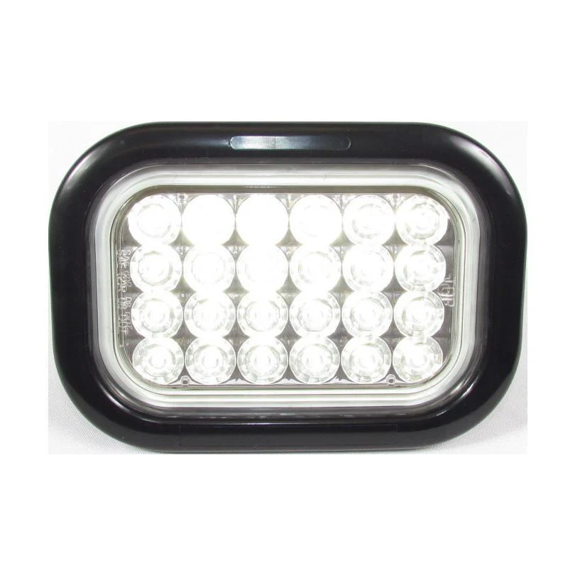 Fortpro 5 5/16" x 3 7/16" White Rectangular Backup Led Light with 24 Leds and Clear Lens | F235306 - Image 4