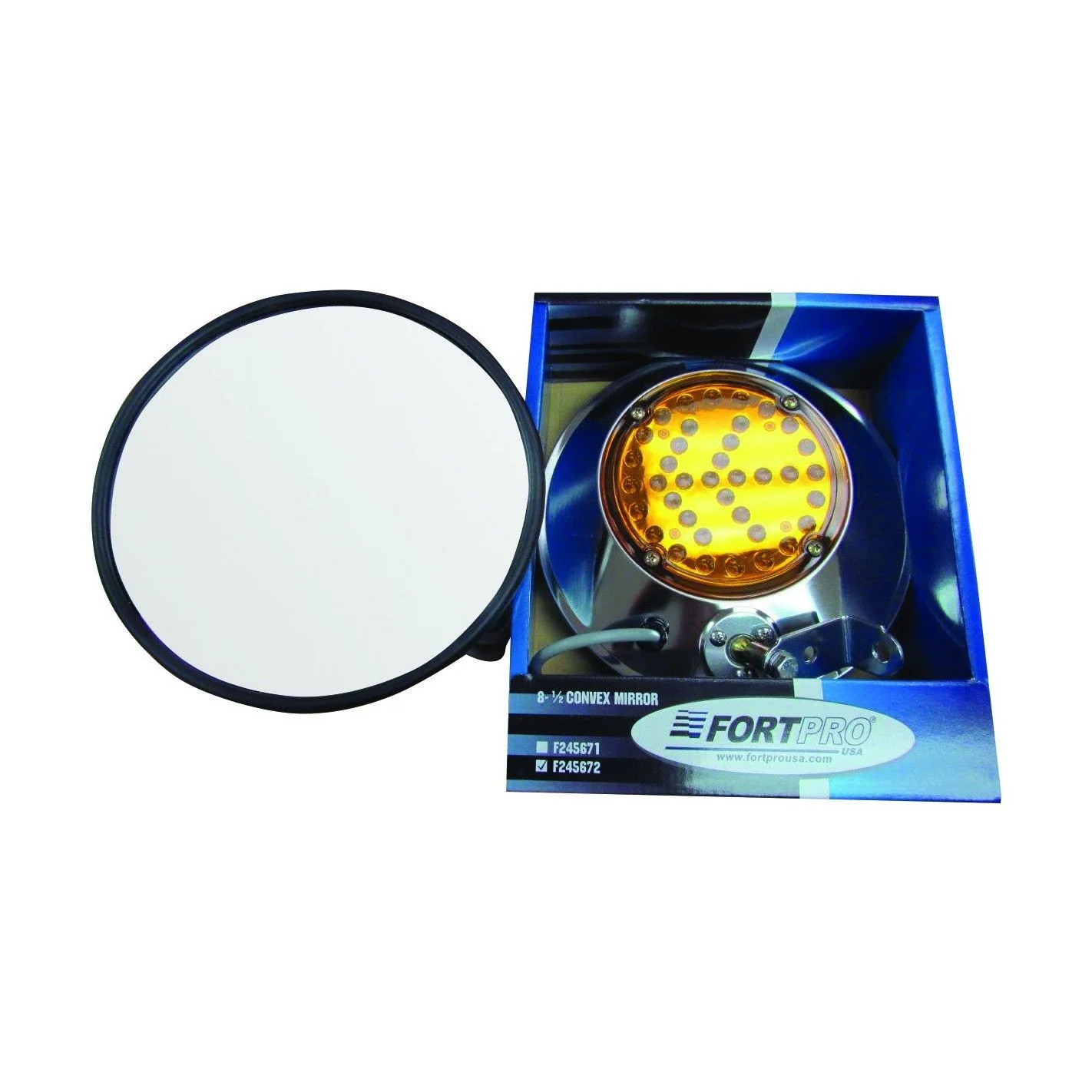 Fortpro 8 1/2" Convex Mirror Stainless Steel with LED Turn Signal - Both Sides | F245671-72BS - Image 4