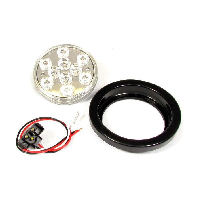 4" Round Red LED Light with Clear Lens - 10 LEDs - 24 Volts - Tail/Turn Light