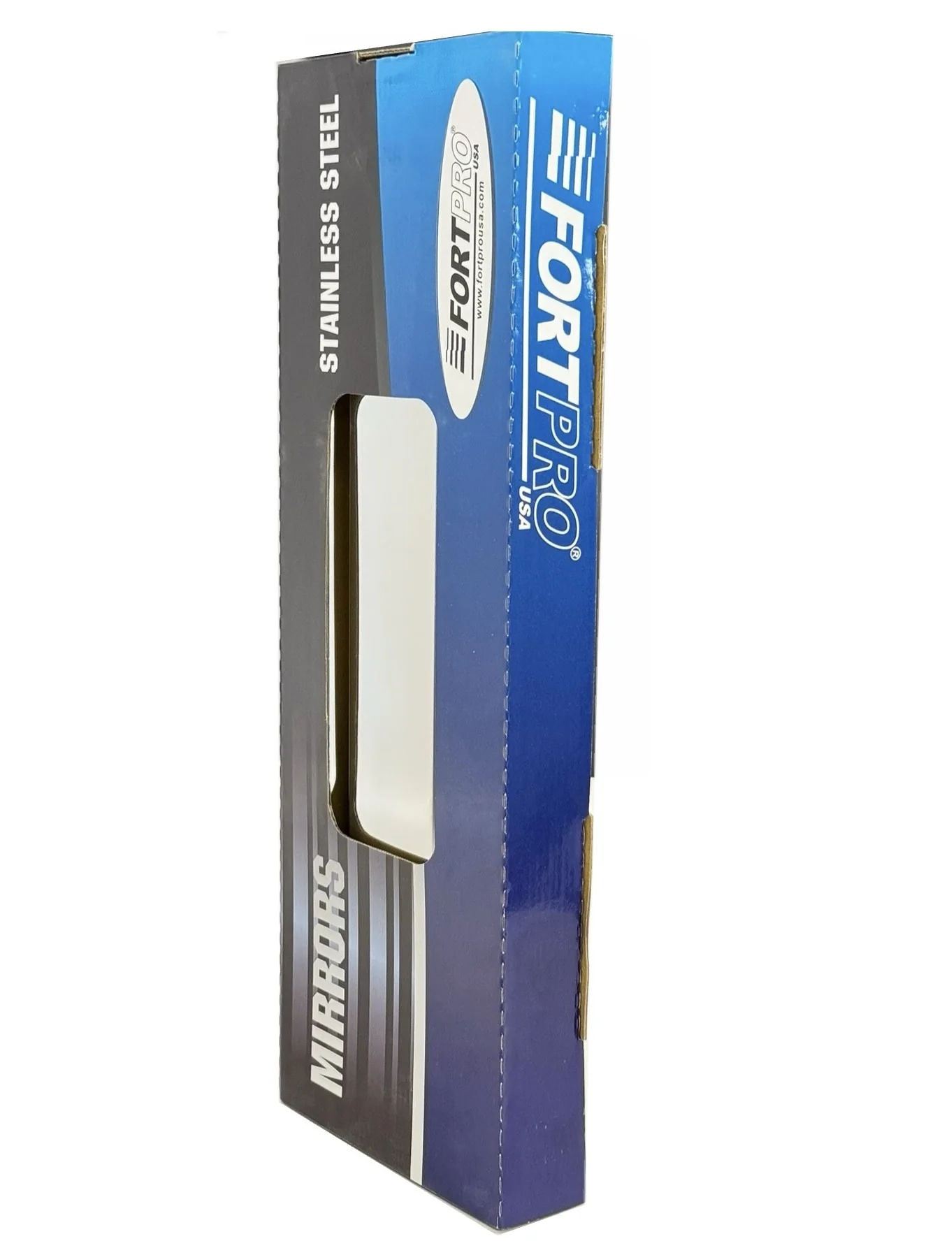Fortpro 6 1/2" x 16" Stainless Steel West Coast Economy Mirror Head | F245679 - Image 7