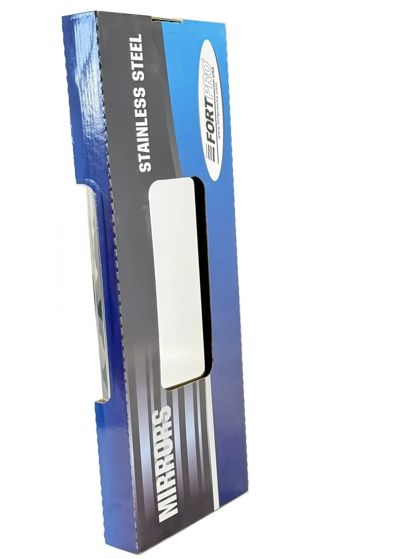 Fortpro 6 1/2" x 16" Stainless Steel West Coast Economy Mirror Head | F245679 - Image 8