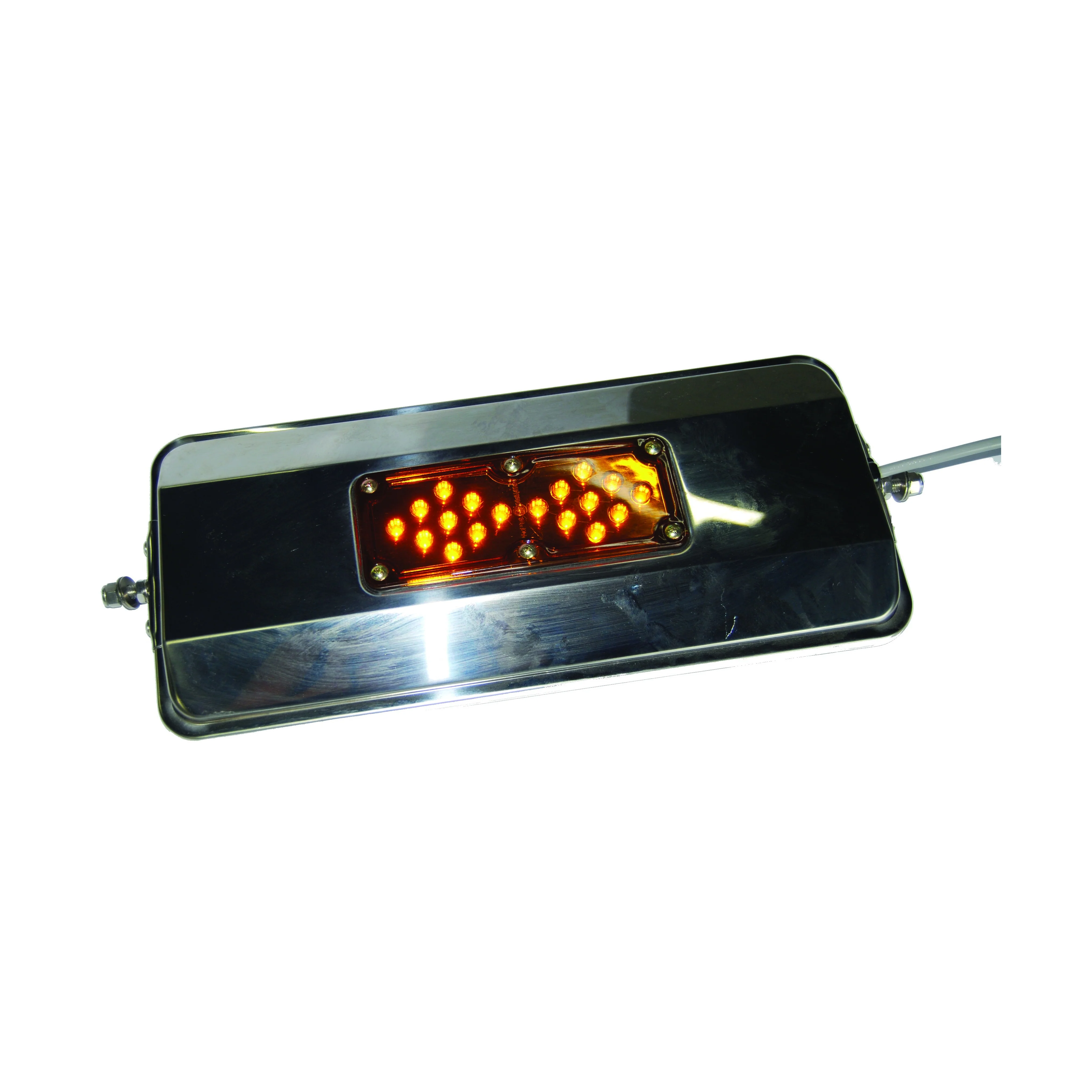 Fortpro 6 1/2"x16" Stainless Steel West Coast Heated Mirror with Clearance LED Light | F245675 - Image 3