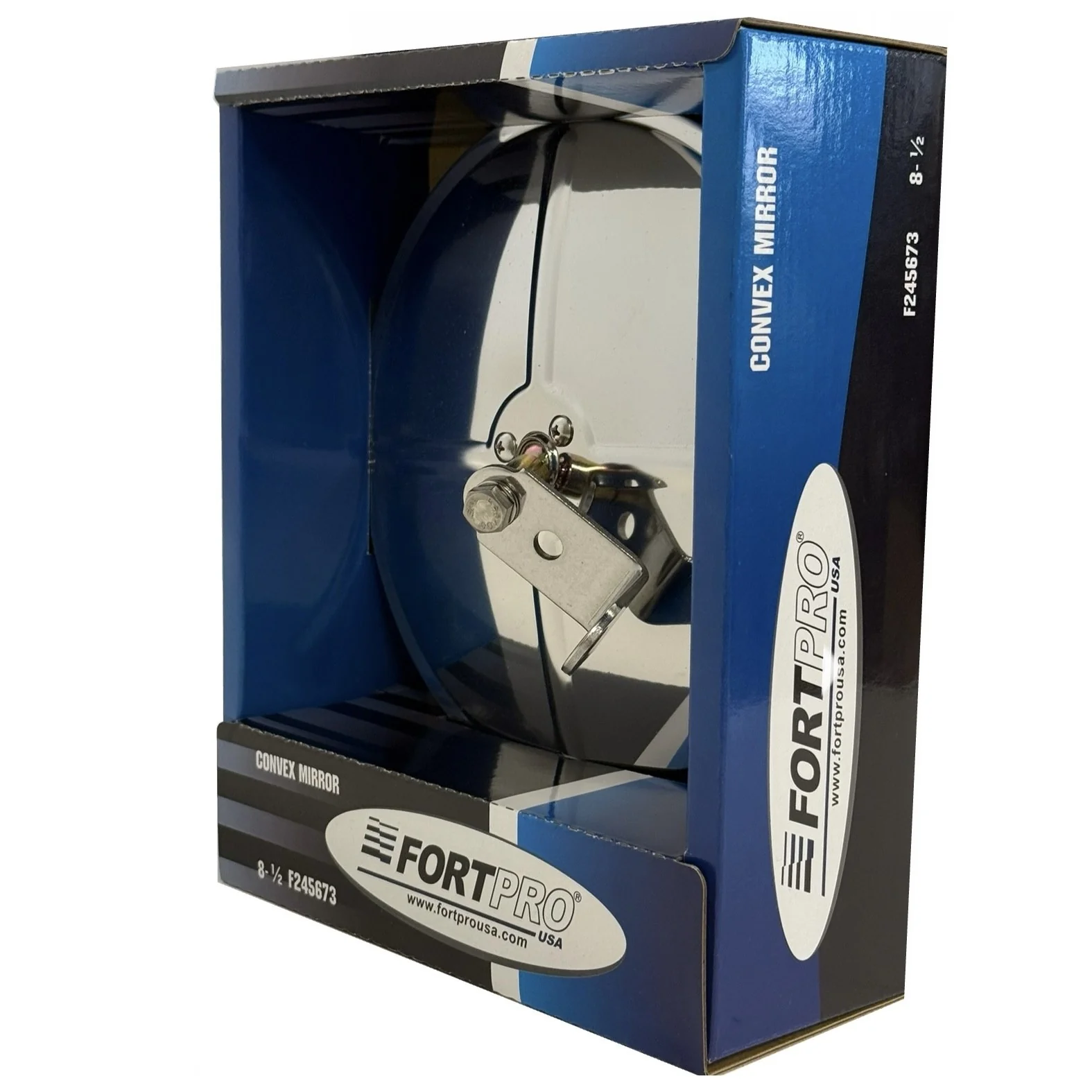 Fortpro 8 1/2" Convex Mirror Stainless Steel with Center Stud Mount | F245673 - Image 3