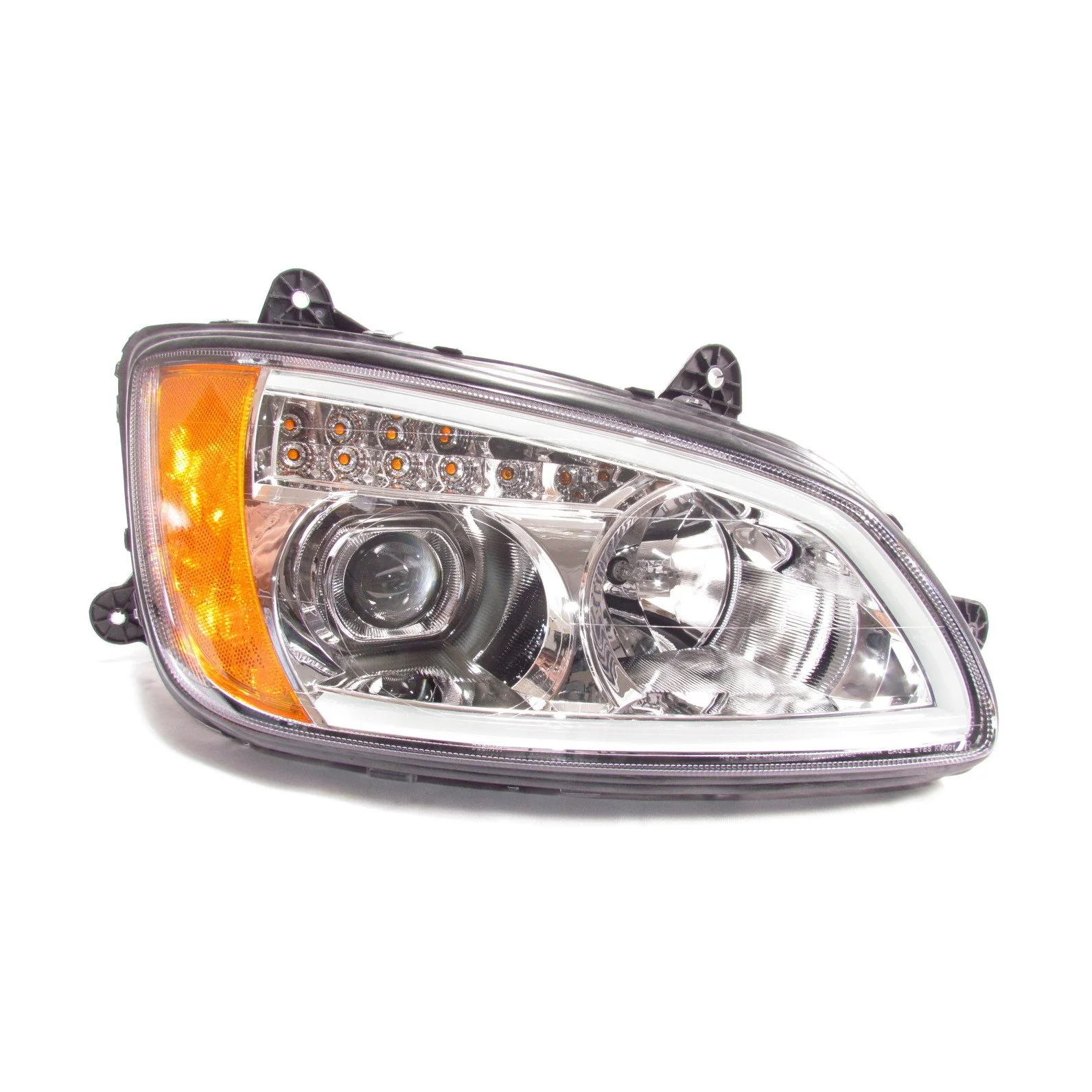 Chrome Projector Headlights w/LED Bar Set for Kenworth T660 - Image 9